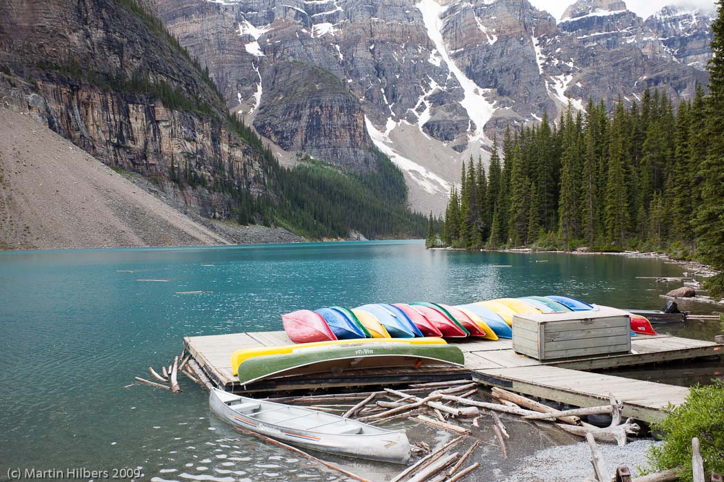 Jasper-Banff-Waterton-Glacier: 7 Jul: Lake Louise - Banff / Lake Moraine. Click to see full size image