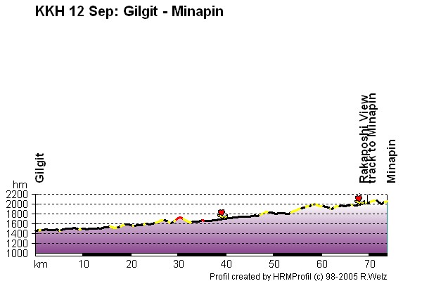 Route Profile Karakoram Highway : Gilgit - Minapin