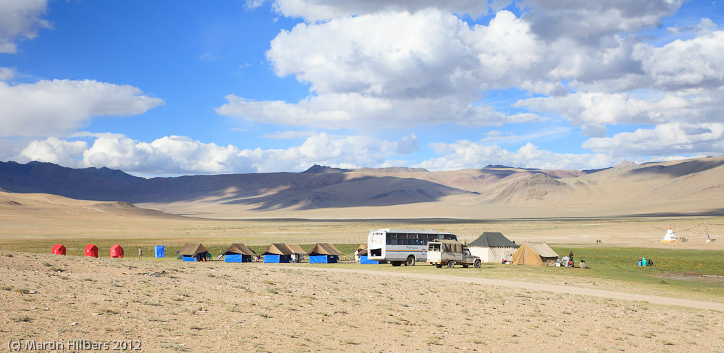 Ladakh: 26/8 Moray Plains / Tso Kar campsite. Click to see full size image