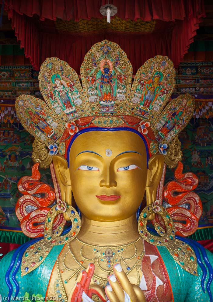 Ladakh: 28/8 Visit Thikse / Buddha at Thikse Gompa. Click to see full size image