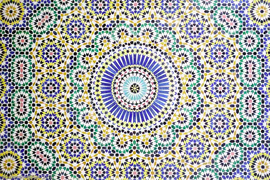Morocco High Atlas and Jebel Sahro: 25/3 Toufliat - Telouet / Telouet Kasbah interior detail. Click to see full size image